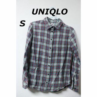 ユニクロ(UNIQLO)のプロフ必読UNIQLOチェックネルシャツグリーン×レッド/アメカジS(シャツ/ブラウス(長袖/七分))