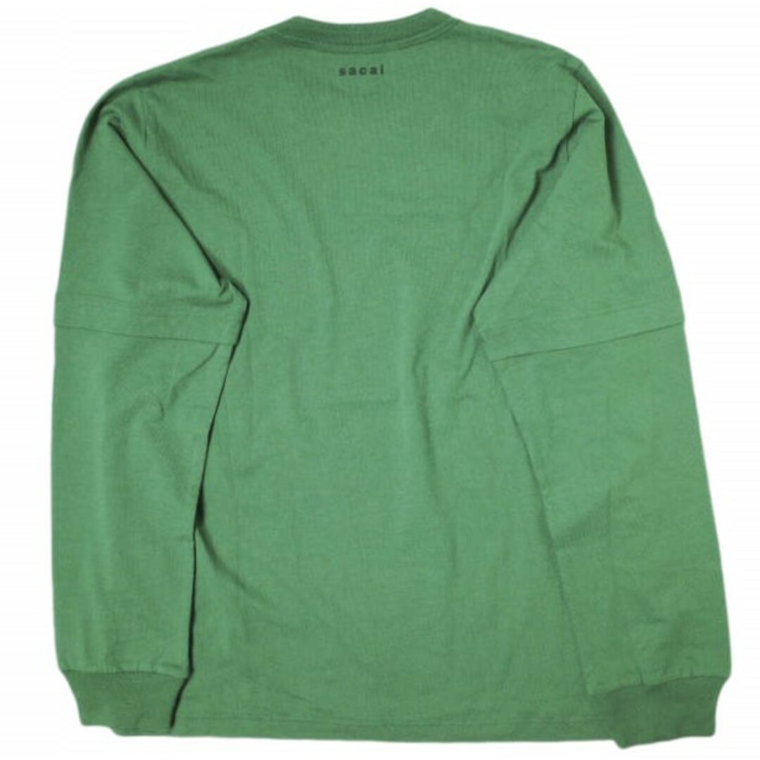 sacai(サカイ)のsacai サカイ 22AW Forever ever ever L/S T-Shirt ロゴプリント ロングスリーブTシャツ 22-0454S 3 GREEN 長袖 レイヤード トップス【中古】【sacai】 メンズのトップス(Tシャツ/カットソー(七分/長袖))の商品写真