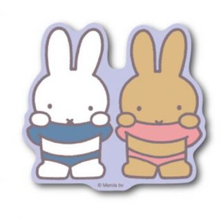 ミッフィー(miffy)のmiffy ダイカット ミニ ステッカー 「 ミッフィー ＆ メラニー 」(キャラクターグッズ)