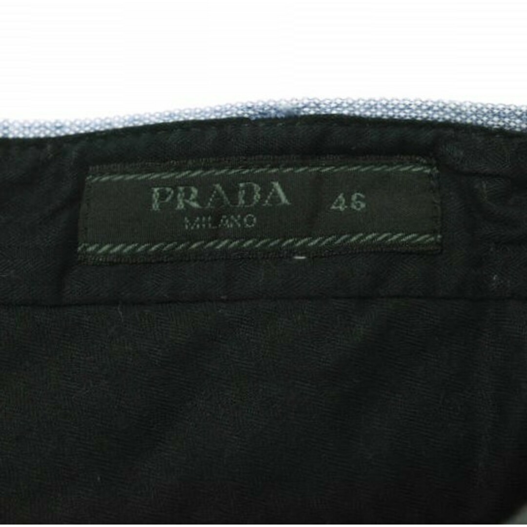 PRADA(プラダ)のPRADA プラダ コットンスリムトラウザーズ ACS1 2014 3533 SPD91 S141 91X 46 サックスブルー プレス パンツ ボトムス【中古】【PRADA】 メンズのパンツ(その他)の商品写真