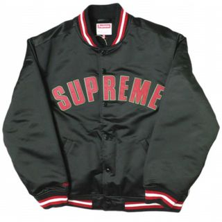 シュプリーム(Supreme)のSUPREME x Mitchell & Ness シュプリーム ミッチェルアンドネス 21SS 別注 Satin Varsity Jacket サテンバーシティジャケット XL BLACK スタジアムジャンパー スタジャン アウター【新古品】【中古】【SUPREME × Mitchell & Ness】(スタジャン)