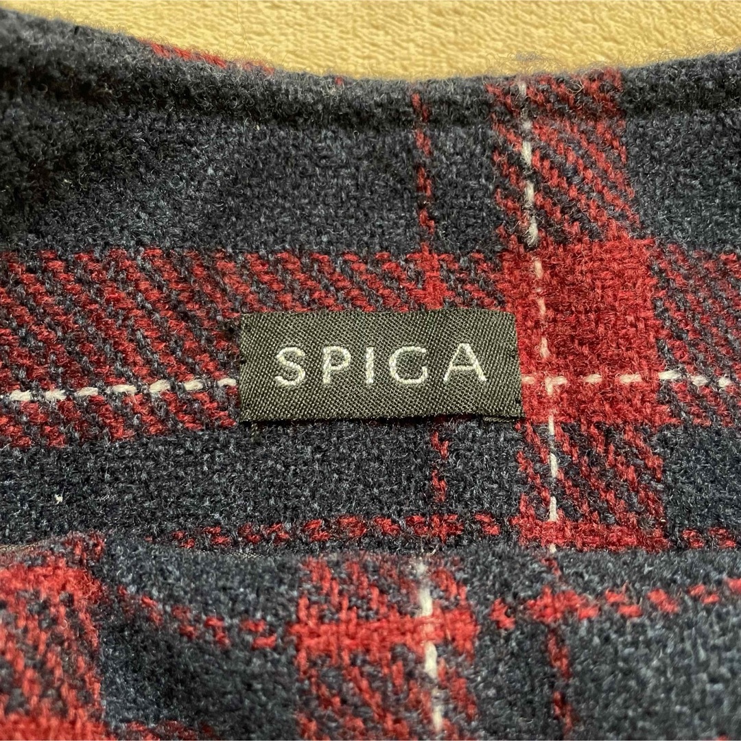SPIGA(スピーガ)の*スピーガ 冬用 チェック リボン ニット 台形スカート レディースのスカート(ミニスカート)の商品写真