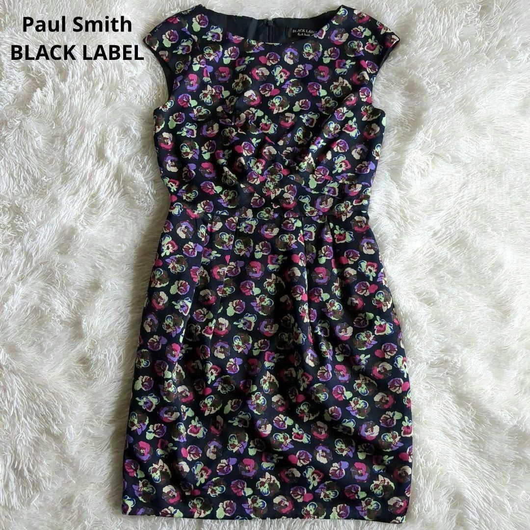 Paul Smith(ポールスミス)のポールスミス ブラックレーベル ワンピース 花柄 ノースリーブ 美シルエット レディースのワンピース(ひざ丈ワンピース)の商品写真