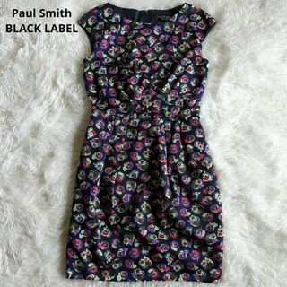 ポールスミス(Paul Smith)のポールスミス ブラックレーベル ワンピース 花柄 ノースリーブ 美シルエット(ひざ丈ワンピース)