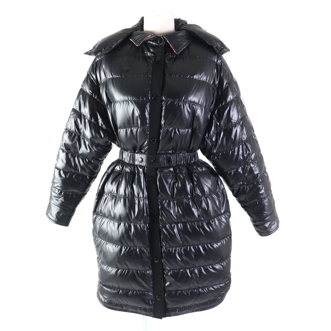 MONCLER(モンクレール)の極美品 MONCLER モンクレール 22-23AW CAMISIA リバーシブル ロゴワッペン・フード・ベルト付 チェック柄 ダウンジャケット マルチ ブラック 40 正規品 レディース レディースのジャケット/アウター(ダウンジャケット)の商品写真