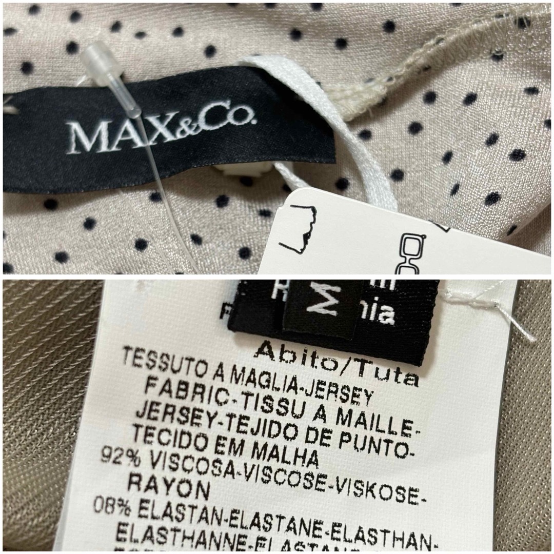 Max Mara(マックスマーラ)のマックスマーラ　ボウタイティアードシャツワンピース　ハイネック　半袖　ドット レディースのワンピース(ひざ丈ワンピース)の商品写真