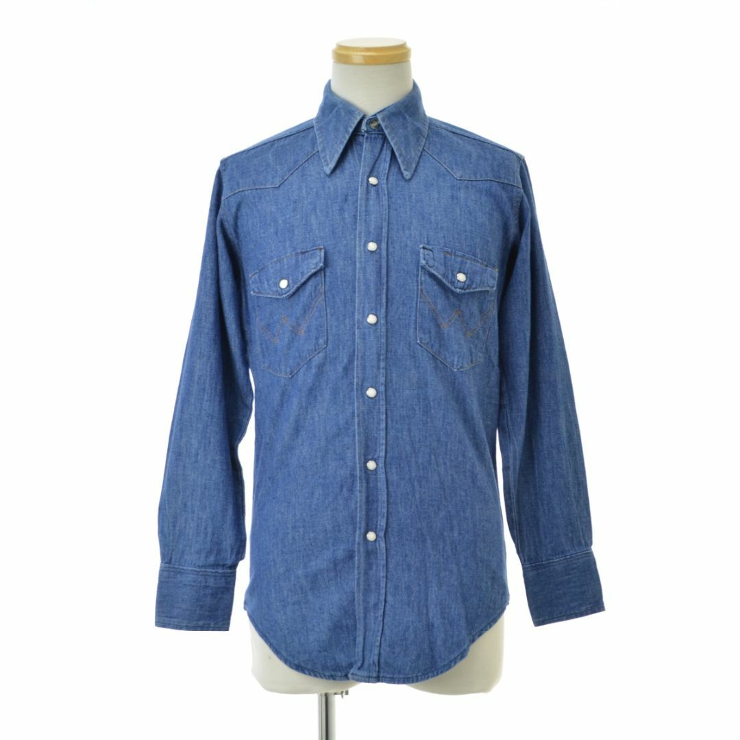 Wrangler - 【WRANGLER】70s 27MW デニムウエスタン長袖シャツの Wrangler - 【WRANGLER】70s 27MW デニムウエスタン長袖シャツの