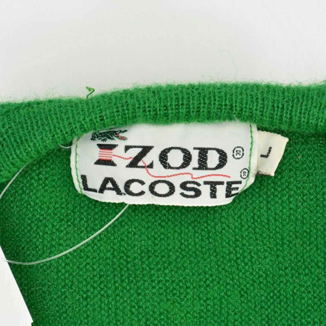 LACOSTE(ラコステ)の【IZODLACOSTE】70s 糸巻きタグ Vネックアクリル長袖ニットセーター メンズのトップス(ニット/セーター)の商品写真