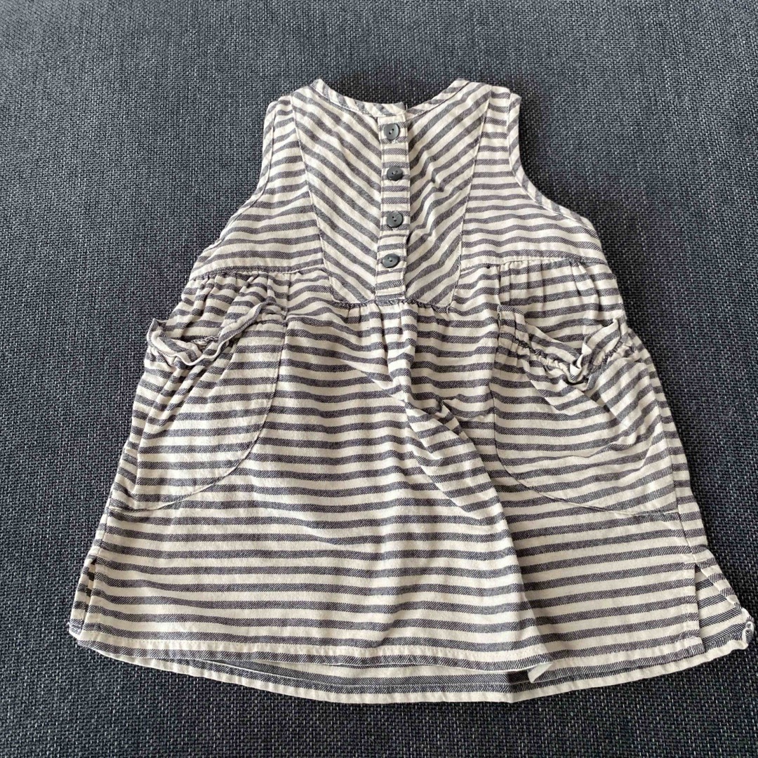 MUJI (無印良品)(ムジルシリョウヒン)のボーダー　ワンピース キッズ/ベビー/マタニティのキッズ服女の子用(90cm~)(ワンピース)の商品写真