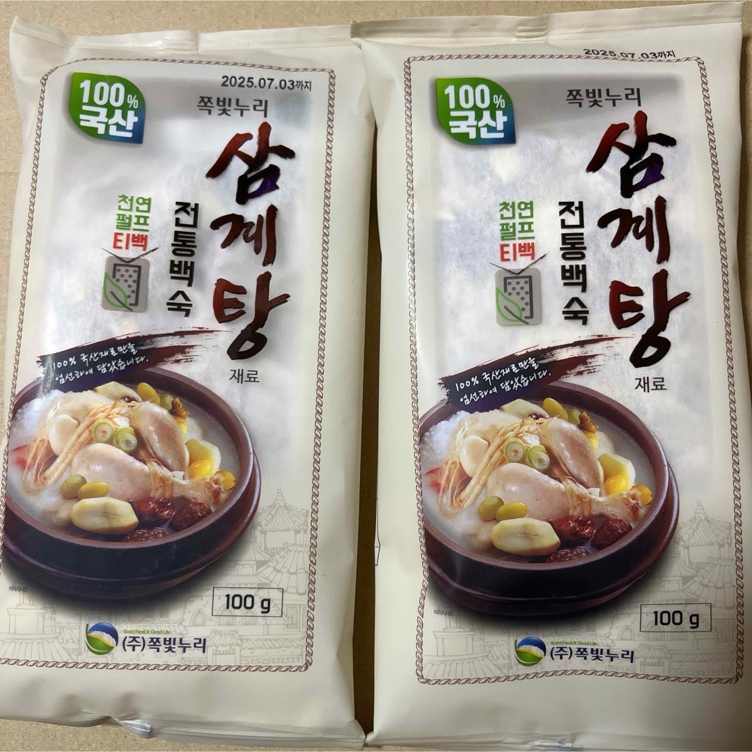 韓国料理　参鶏湯サムゲタン材料100gティーバッグ 2回分　100%韓国産 食品/飲料/酒の加工食品(乾物)の商品写真