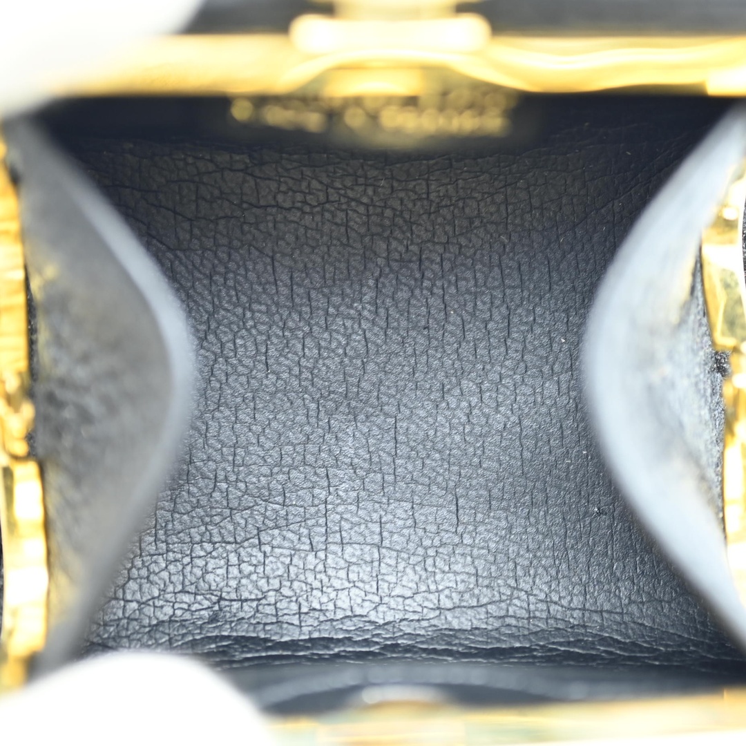 Christian Dior(クリスチャンディオール)のM03 Christian Dior クリスチャンディオール ロゴ がま口 レザー コインケース ブラック レディースのファッション小物(コインケース)の商品写真