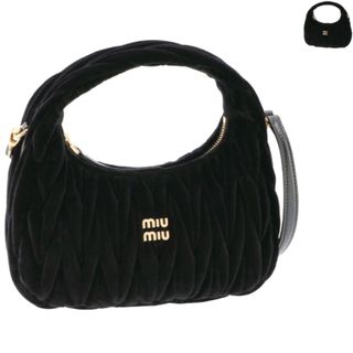 ミュウミュウ(miumiu)のミュウミュウ MIU MIU ショルダーバッグ スモール WANDER MATELASSE ミュウ ワンダー ベルベット ミニバッグ ホーボーバッグ 2024年春夏新作 5BC125OOY 2EOM (ハンドバッグ)