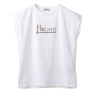 ヘルノ(HERNO)のヘルノ HERNO Tシャツ レディース INTERLOCK JERSEY 半袖 クルーネック フレンチスリーブ ショートスリーブシャツ 2024年春夏新作 JG000211D 52009 1080(Tシャツ(半袖/袖なし))
