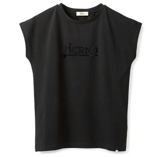 ヘルノ(HERNO)のヘルノ HERNO Tシャツ レディース INTERLOCK JERSEY 半袖 クルーネック フレンチスリーブ ショートスリーブシャツ 2024年春夏新作 JG000211D 52009 9393(Tシャツ(半袖/袖なし))
