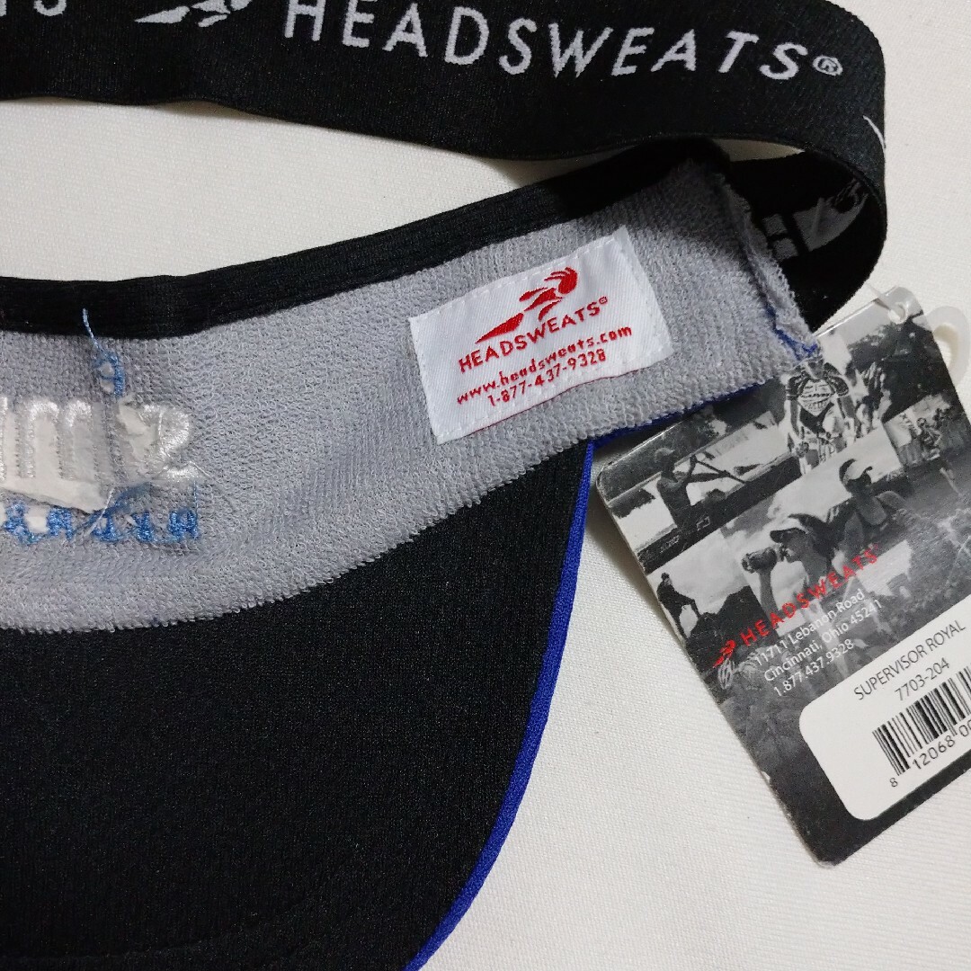 HEADSWEATS サンバイザー 青 スポーツ ジム ランニング  外国 帽子 スポーツ/アウトドアのランニング(ウェア)の商品写真