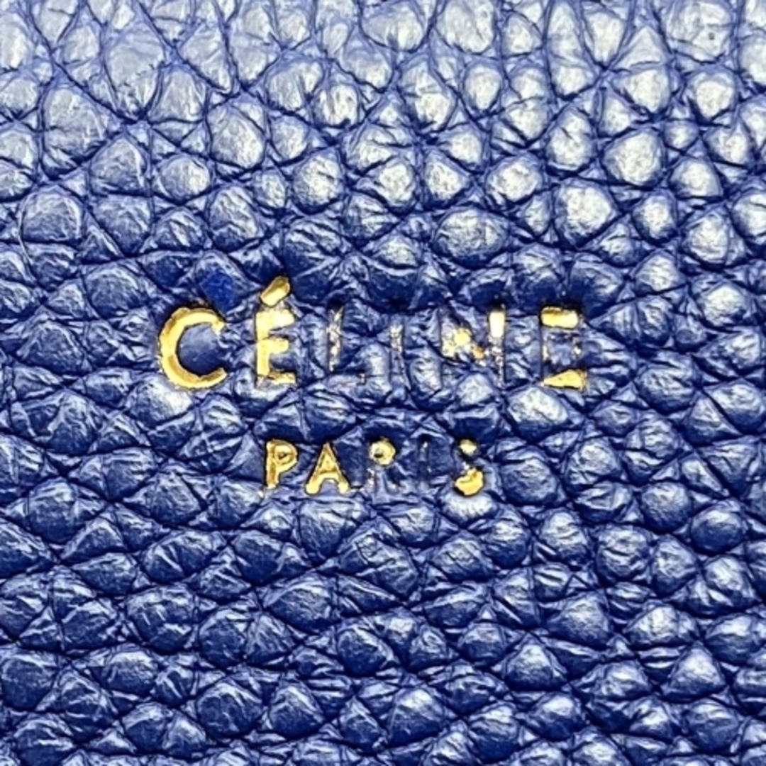 celine(セリーヌ)の【CELINE】 セリーヌ エッジ スモール ハンドバッグ トートバッグ 肩掛け バッグ ブルー 青 レザー レディース ファッション USED 【中古】 レディースのバッグ(ハンドバッグ)の商品写真