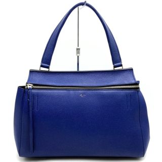 セリーヌ(celine)の【CELINE】 セリーヌ エッジ スモール ハンドバッグ トートバッグ 肩掛け バッグ ブルー 青 レザー レディース ファッション USED 【中古】(ハンドバッグ)