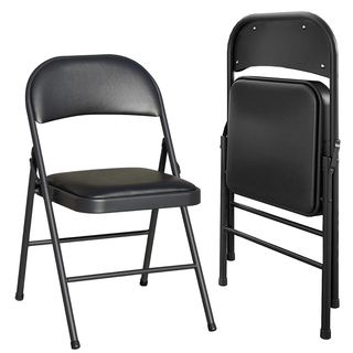 パイプ椅子 折りたたみチェア 会議椅子 黒(折り畳みイス)
