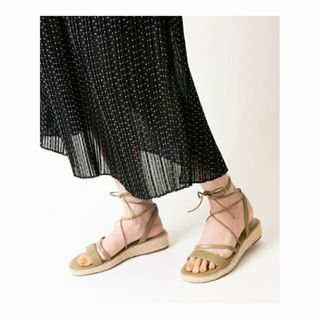 ランダ(RANDA)の【KHAKI】RANDA/レースアップウェッジサンダル(サンダル)