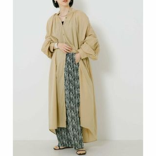 アーバンリサーチ(URBAN RESEARCH)の【BEIGE】コットンボイルギャザーシャツワンピース(ロングワンピース/マキシワンピース)