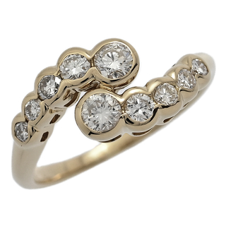 ウェーブデザイン 4月 誕生石 ダイヤモンド リング・指輪(リング(指輪))