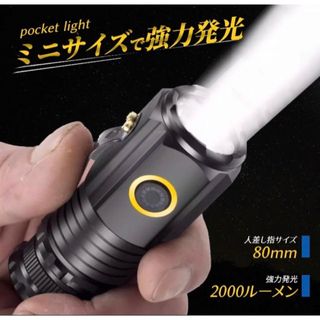 懐中電灯 小型 led 充電式 手持ち ハンディライト防水機能 夜釣りF-8(ライト/ランタン)