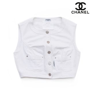 シャネル(CHANEL)のシャネル CHANEL ココボタン サイズ36 1990年 ベスト コットン(ベスト/ジレ)