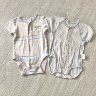 ベビーギャップ(babyGAP)の半袖ロンパース  70サイズ　２枚セット(ロンパース)