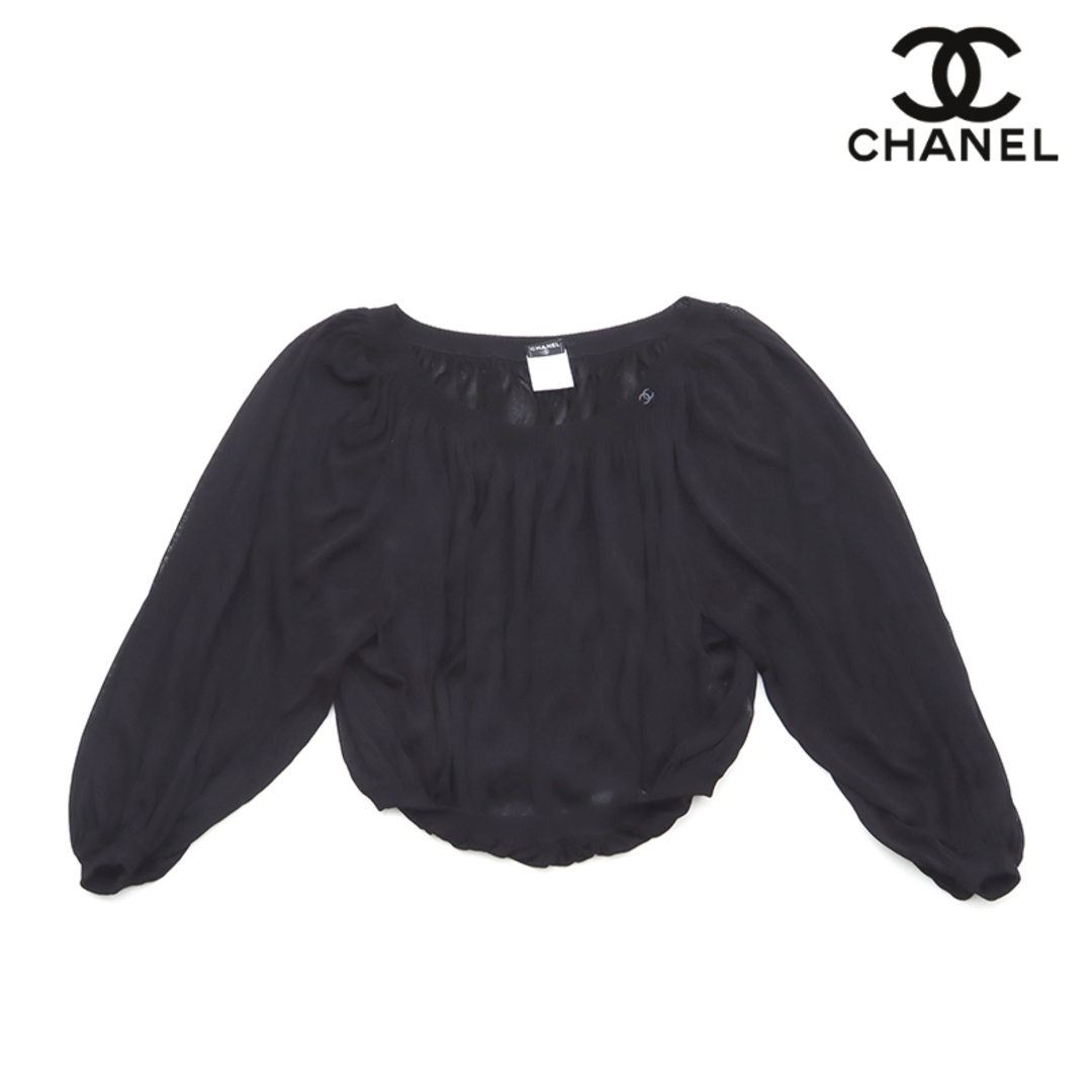 CHANEL(シャネル)のシャネル CHANEL メッシュトップ サイズ42 2006年 長袖シャツ レーヨン レディースのトップス(シャツ/ブラウス(長袖/七分))の商品写真