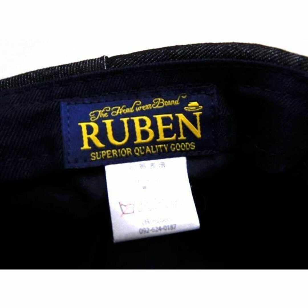 美品 RUBEN ルーベン ■ ブルー系 綿 ベレー帽 レディース インディゴ デニム □6B レディースの帽子(ハンチング/ベレー帽)の商品写真