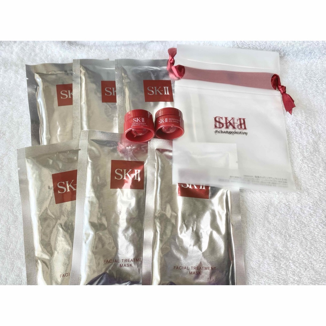 SK-II(エスケーツー)の新品、未使用、SK-II サンプル2点 &リンクル トリートメント マスク 6枚 コスメ/美容のスキンケア/基礎化粧品(パック/フェイスマスク)の商品写真