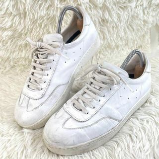 ザラ(ZARA)のc448【ザラ】ZARA ジャーマントレーナー スニーカー 白 レザー 38(スニーカー)