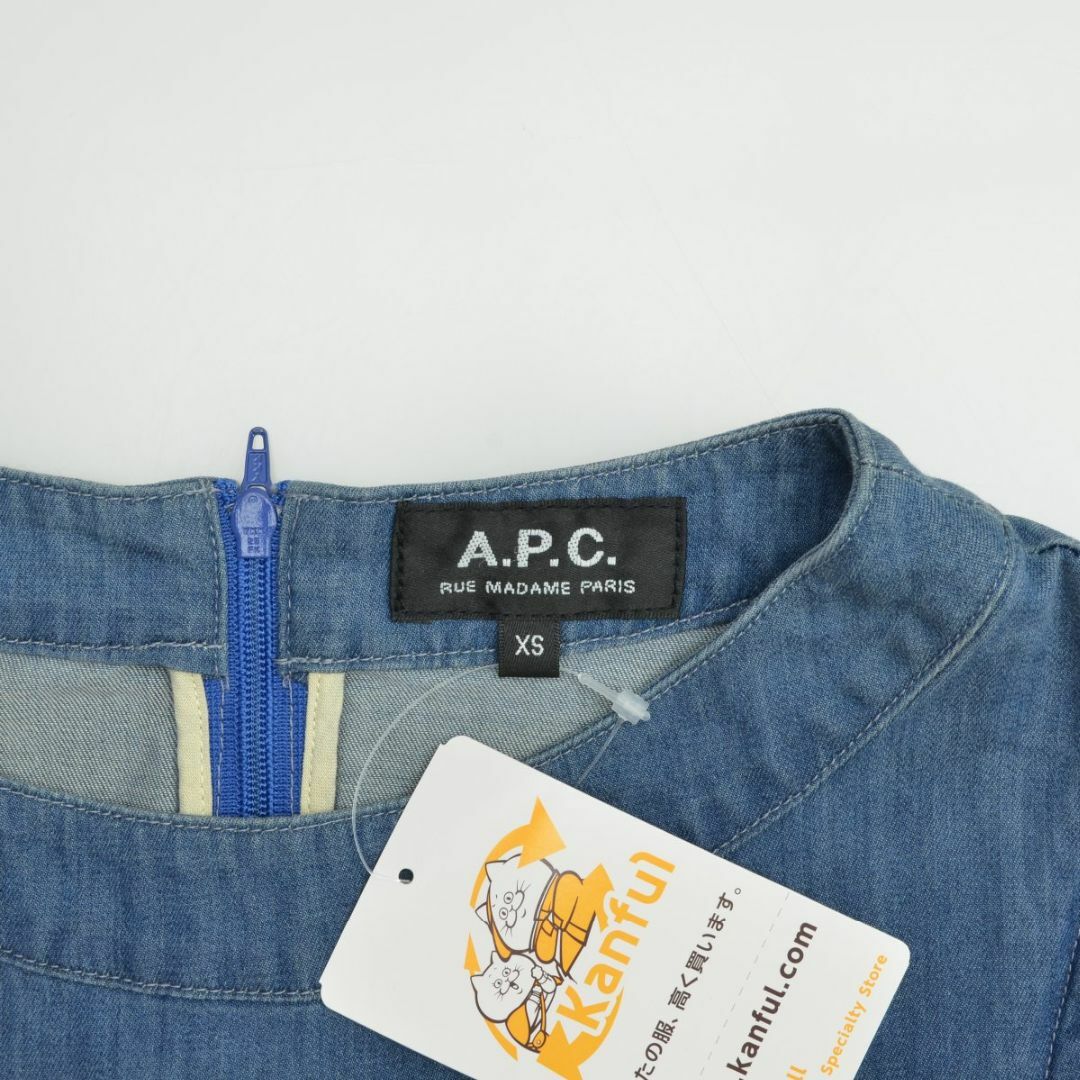 A.P.C(アーペーセー)の【APC】シャンブレーデニム長袖ワンピース レディースのワンピース(ひざ丈ワンピース)の商品写真