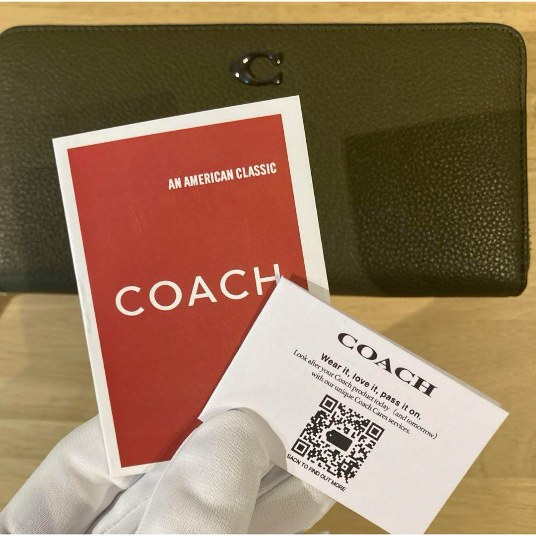 COACH(コーチ)のGW前値下げ中 coach 長財布 モスグリーン 未使用に近い  レディースのファッション小物(財布)の商品写真