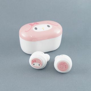 サンリオ(サンリオ)のサンリオ マイメロディ 完全ワイヤレスイヤホン　USED美品 TWC-03 LH68 Sanrio かわいい キャラクター マイク 完動品 S V0237 (ヘッドフォン/イヤフォン)