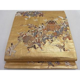 平和屋1■全通柄袋帯　日本三大祭　金糸　引箔　逸品　ut7872(帯)