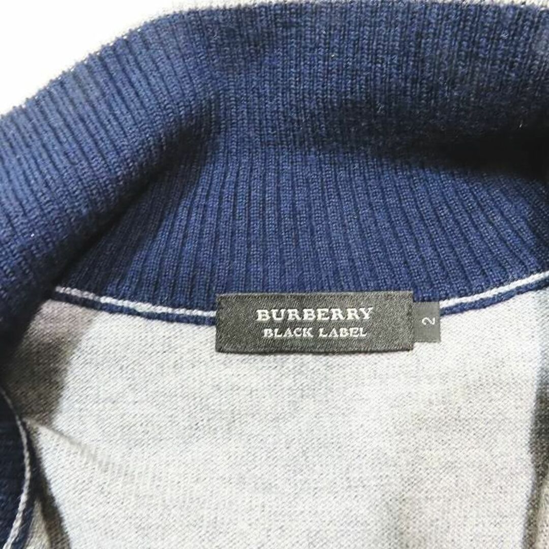 BURBERRY BLACK LABEL(バーバリーブラックレーベル)のBURBERRY BLACK LABEL フルジップ ニット セーター ブルゾン メンズのトップス(ニット/セーター)の商品写真