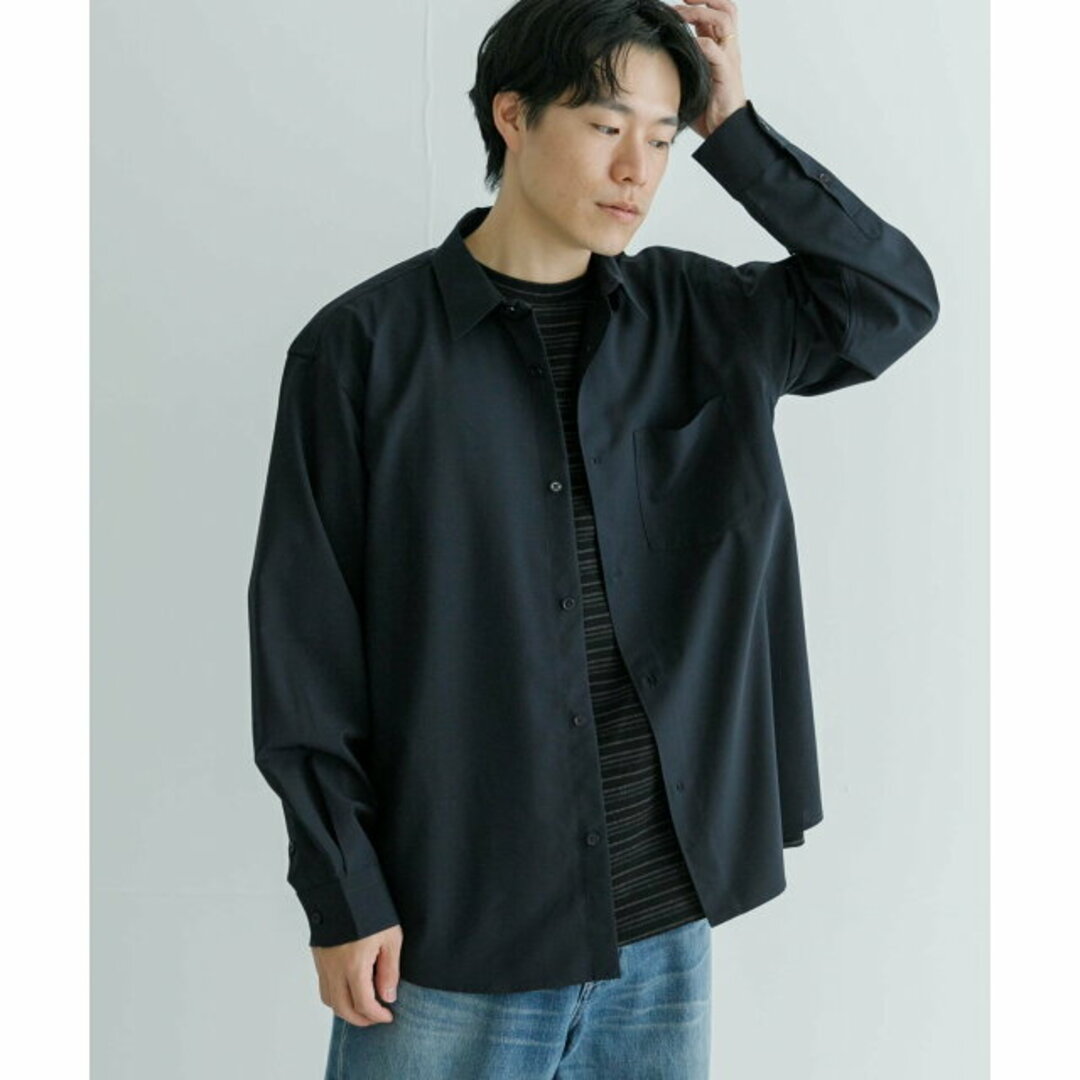 URBAN RESEARCH(アーバンリサーチ)の【NAVY】【L】WASHABLEウールレギュラーカラーシャツ メンズのトップス(シャツ)の商品写真