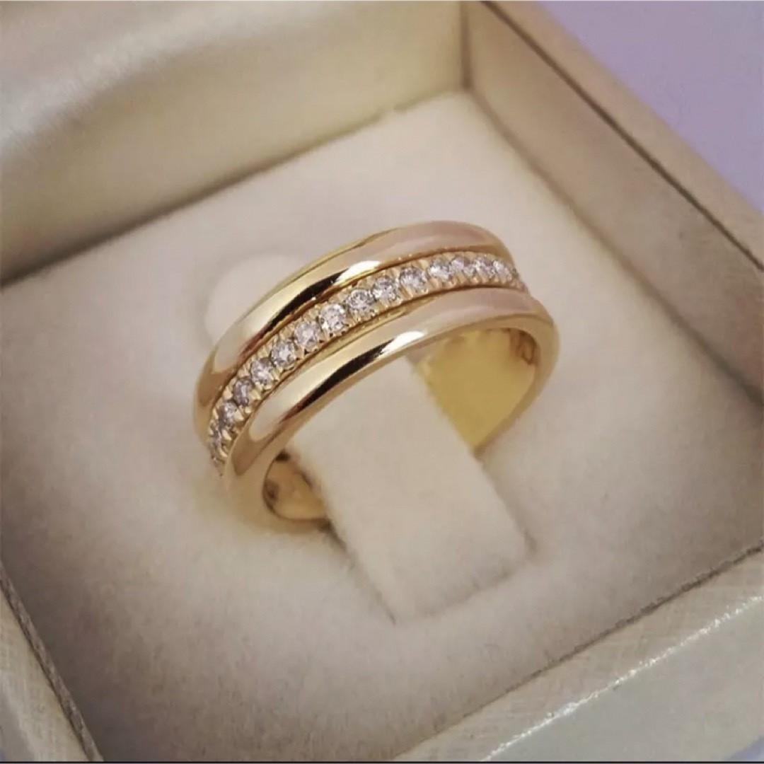 ジルコニアエンゲージメントジュエリーお誕生日プレゼント結婚式GOLD☆h レディースのアクセサリー(リング(指輪))の商品写真