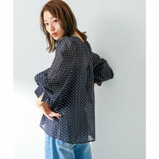 サニーレーベル(Sonny Label)の【ネイビー】ドットバックリボンブラウス(シャツ/ブラウス(長袖/七分))