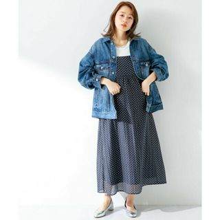 サニーレーベル(Sonny Label)の【ネイビー】ドットバックリボンワンピース(ロングワンピース/マキシワンピース)