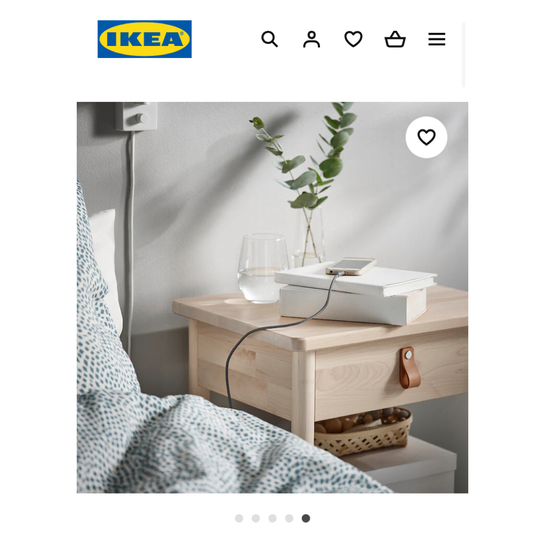 IKEA(イケア)のイケア　Cタイプケーブル スマホ/家電/カメラのスマートフォン/携帯電話(バッテリー/充電器)の商品写真