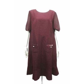 TO BE CHIC - 【中古】TO BE CHIC トゥービーシック  ワンピース レディース ボルドー エンジ 日本製 大きいサイズ 48