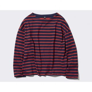 ユニクロ(UNIQLO)のユニクロ　ボーダー　カットソー  ロンT(カットソー(長袖/七分))