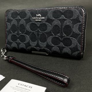 コーチ(COACH)のCOACH コーチ シグネチャー デニム 長財布 CP412 ブラック新作 新品(財布)