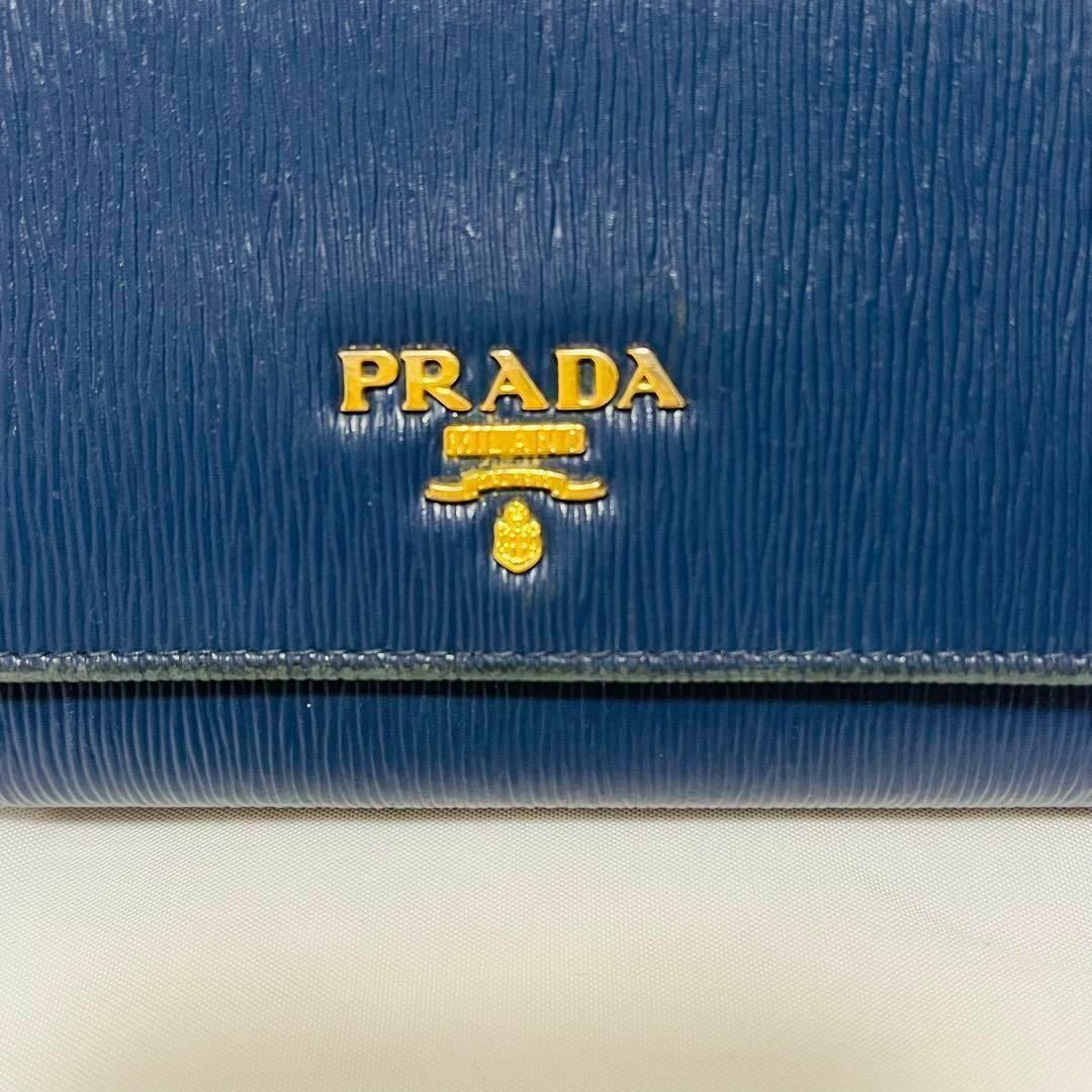 PRADA(プラダ)のPRADA プラダ サフィアーノ ネイビー 長財布 メタルロゴ レディースのファッション小物(財布)の商品写真