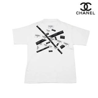 シャネル(CHANEL)のシャネル CHANEL ロゴテープ プリント 半袖Ｔシャツ(Tシャツ(半袖/袖なし))