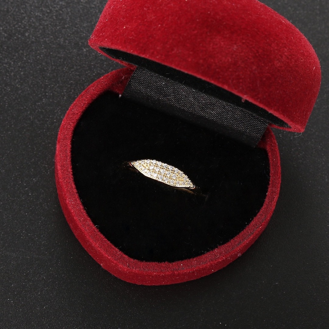 キラキラ パヴェ 高級 CZダイヤ シンプル リング＊ゴールド＊ レディースのアクセサリー(リング(指輪))の商品写真