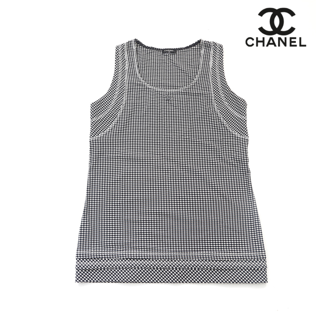 CHANEL(シャネル)のシャネル CHANEL チェック ノースリーブ トップス タンクトップ レディースのトップス(タンクトップ)の商品写真