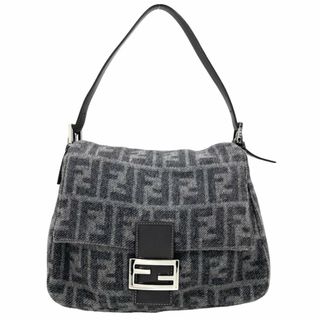 フェンディ(FENDI)のFENDI フェンディ ショルダーバッグ ズッカ マンマバケット ワンショルダー 肩掛け Mamma Bucket 鞄 かばん 26325 カシミヤ  レザー   グレー シルバー金具 レディース【中古品】(ショルダーバッグ)